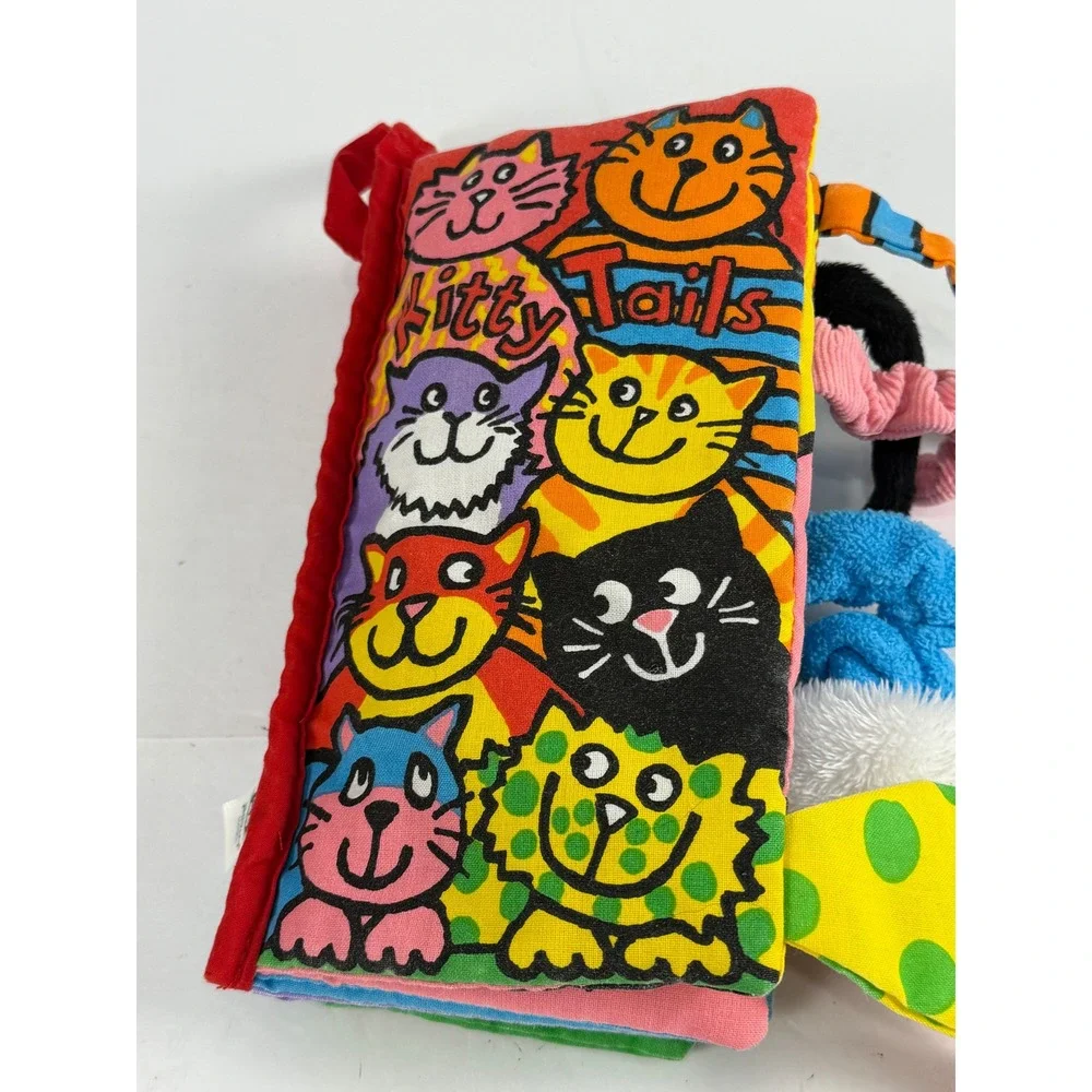 Jellycat Kitty Tails Soft Cloth Baby Book Anne Wilkinson Sensory Toy Cat Tails